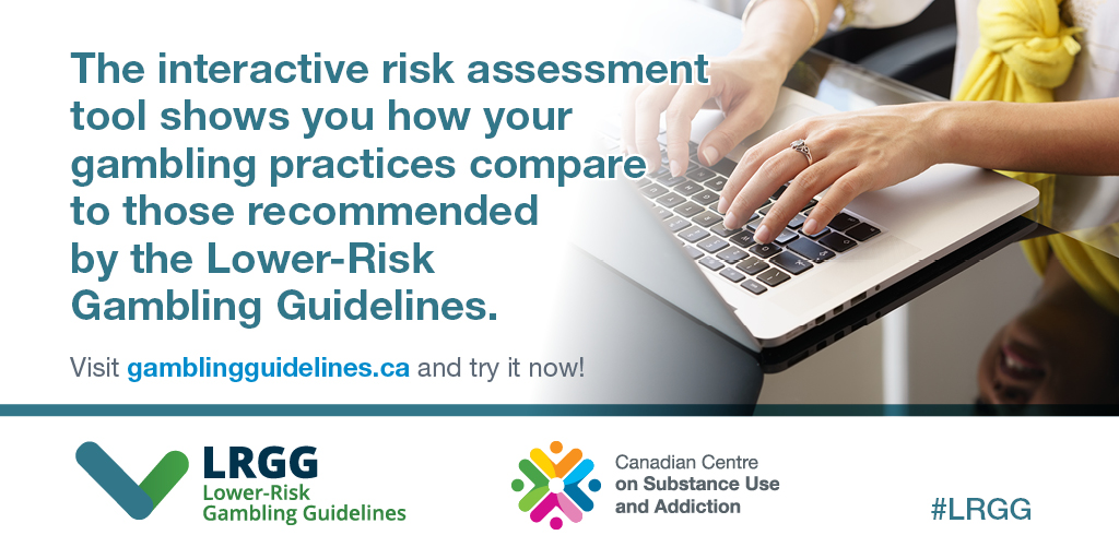 The Interactive risk assessment tool shows you how your gambling practices compare to those recommended by the Lower-Risk Gambling Guidelines. Visit gamblingguidelines.ca and try it now!